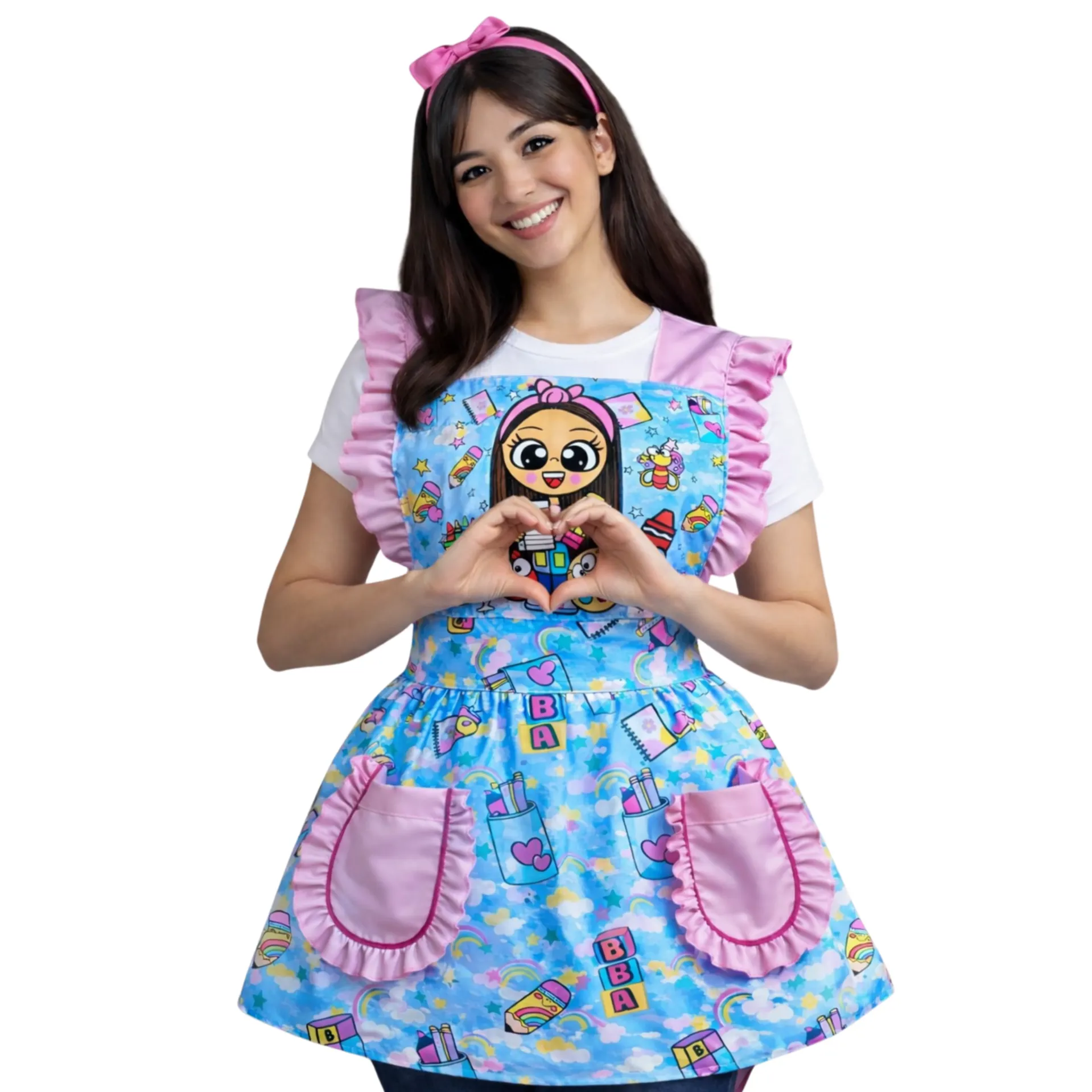 Vestido sublimado olan (Azul, Hello Kitty)